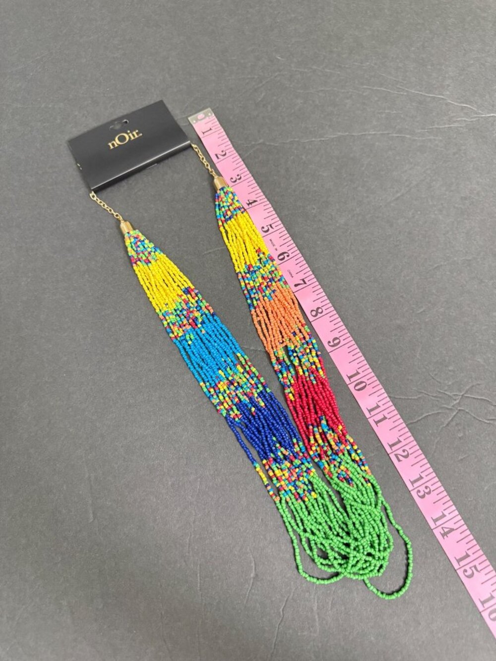 NWT nOir Multi-Strand ColorfulSeed Beaded Necklace Boho Tropical Colorful Native - Picture 3 of 9